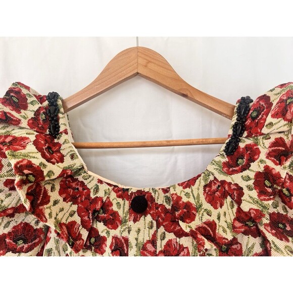 Sister Jane Shirley Poppy Tapestry Dress Puff Sleeve Mini Garden Cottage Prairie - Picture 5 of 11